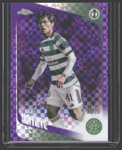 2025-26 Topps Chrome UEFA Club Competitions #40 Reo Hatate Purple X-Fractor #/75