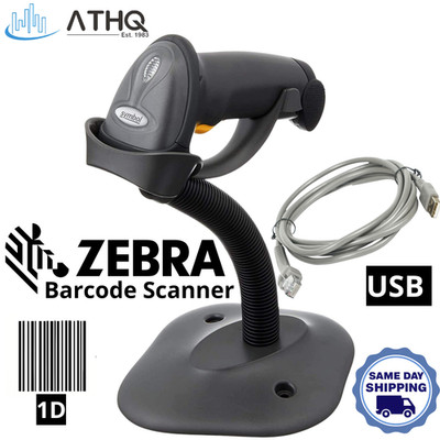 Zebra Symbol LS2208 USB Handheld 1D Laser POS Barcode Scanner/Reader with Stand