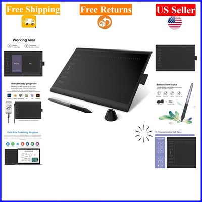 Inspiroy H1060P 10x6.25 Inch Graphics Drawing Tablet with Stylus & Hot Keys