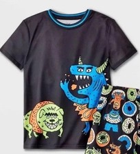Cat  Jack Boys Pajamas Set Monster Short Size XXL 16/18 New With Tags