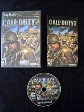 Call of Duty 3 (PlayStation 2 PS2, 2006) CIB w/Manual Black Label Tested Works 