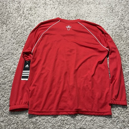 NWT Adidas Boys Incite Baseball 1/4 Red Jacket Pullover Medium Youth - Picture 4 of 5