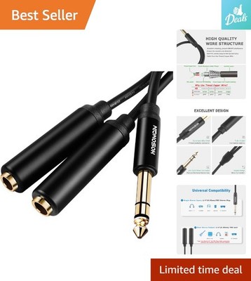 Gold-Plated 1/4'' TRS Splitter - High-Fidelity Sound Cable for Live Performances