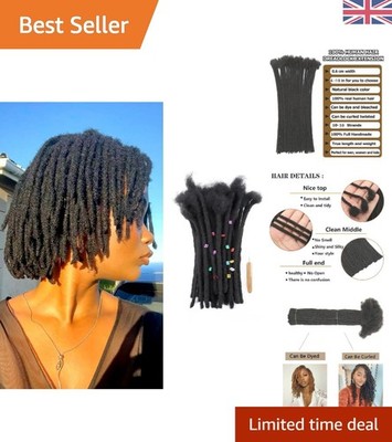 6 Zoll natürliche schwarze lockige Loc Extensions - 30 Stränge für Männer & Frauen