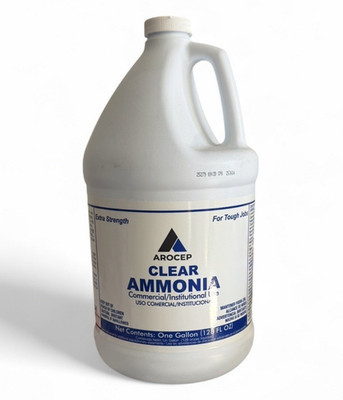 Arocep Extra Strength Clear Ammonia Liquid, EPA Safer Choice, 1 Gal 128 oz
