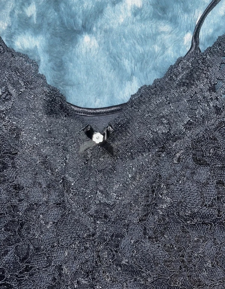 Sexy Body descarado de encaje/rayón negro de colección con detalle de flores S Nuevo con etiquetas Foto 4 de 4