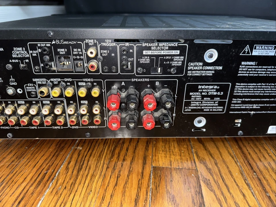 INTEGRA DTM-5.3 Surround Sound Stereo Home Theater Receiver - NO REMOTE - Image 4 of 4