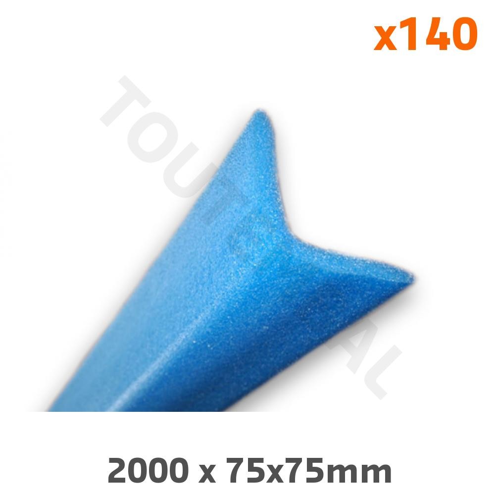 Cornière mousse de protection d'angle 2000x75mm en lot de 140 pour chantier