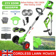 Foldable Cordless Grass Trimmer Strimmer Garden Edger Cutter with 2x 21V Battery