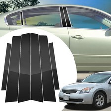 For 2008-2012 Nissan Altima 6pcs Black Pillar Post Door Window Protector Trims