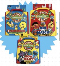 3X Vtg NOS Sesame Street Preschool Games Included Counting Alphabet Puzzles