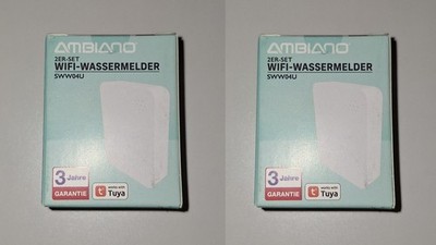 Smart 2 x 2 er Set (4 Stück) Ambiano Smartlife App WIFI Wassermelder