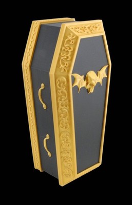 Dracula s Slumber   Vampire in Coffin Halloween Display | 3D Printed Gothic Vamp