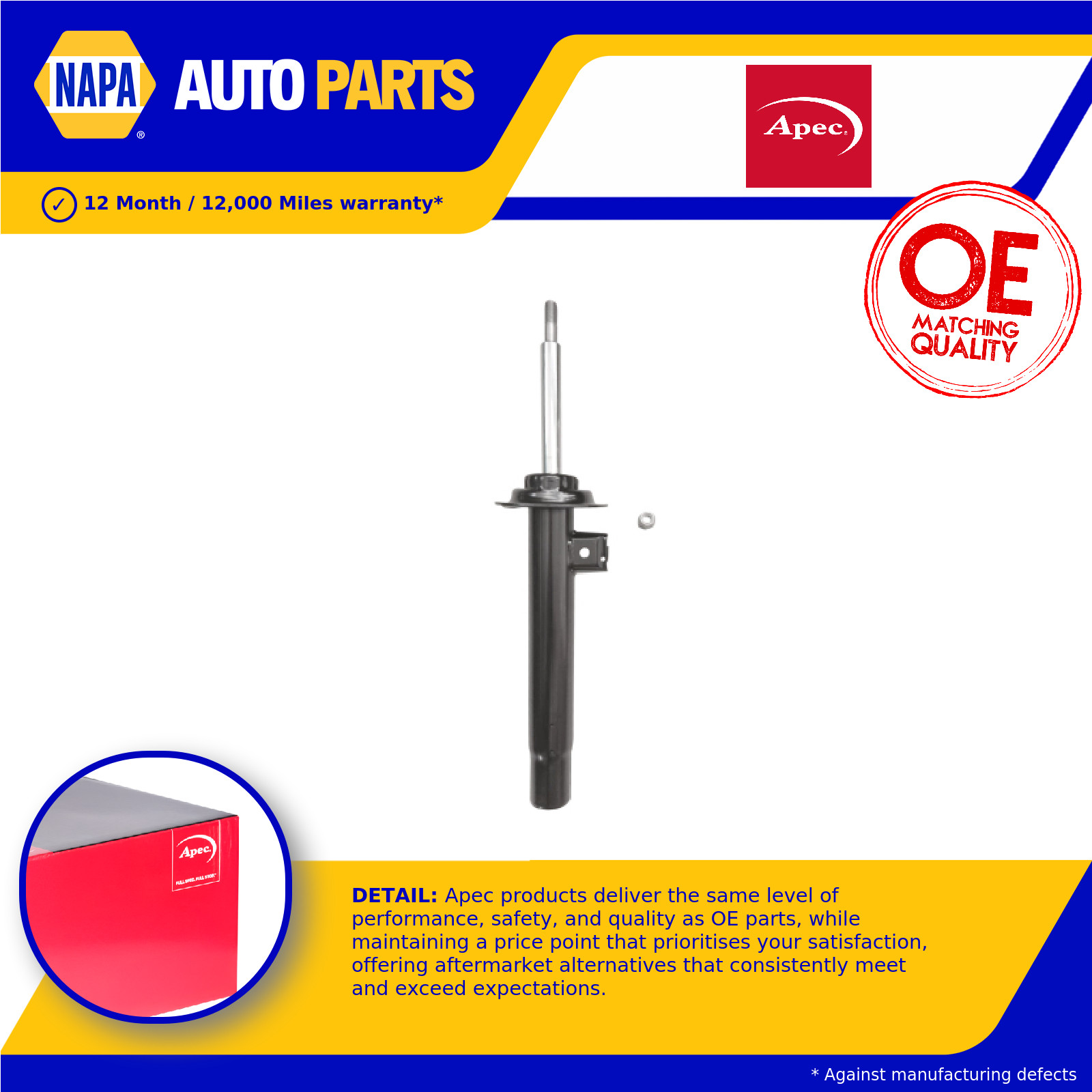 Shock Absorber (Single Handed) Front Right ASA1451 Apec 1094564 1094568 1096368
