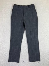 Uniqlo Pants Womens Small Gray Plaid Stretch Dress Trousers Work Office Career