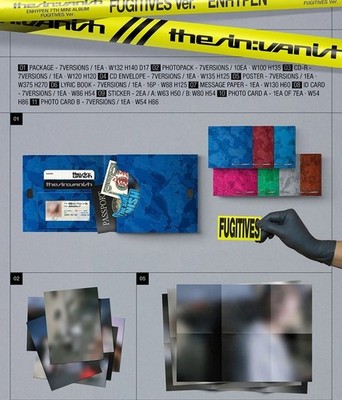 ENHYPEN THE SIN:VANISH 7th Mini Album FUGITIVES Ver/CD+10Foto+Buch