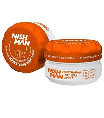 NISHMAN Aqua Gel Wax for Men B2 - Sport 150g - Tropical Fruit Scent - Natural Sh
