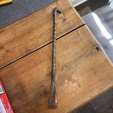 Vintage SHOE HORN with Horse Head, Plastic, Marble Look, Long 20.5"