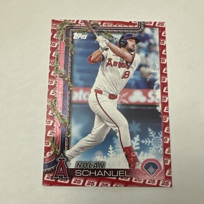 2025 Topps Holiday Nolan Schanuel Twenty Five Angels SP /25