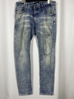 DSQUARED2 Blue Denim Distressed Slim Streaight Jeans Size W33 L34
