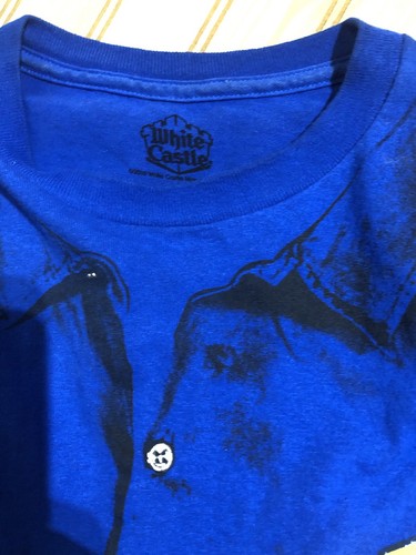 White Castle Fun Blue Craver Faux Button Down Cotton Tee Shirt Men's L - Picture 9 of 9