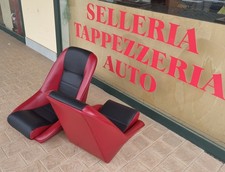 N 2 SEDILI FUSINA BORDEAUX Nero Bulinato No Poggiatesta Tutte Le Auto D'epoca 