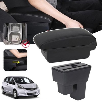 Mittelarmlehne Mittelkonsole Schwarz Leder Für Honda Jazz 2008-2013 Armlehne DE