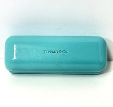 Tiffany & Co. Blue Hard Eyeglass Case Felt Li...