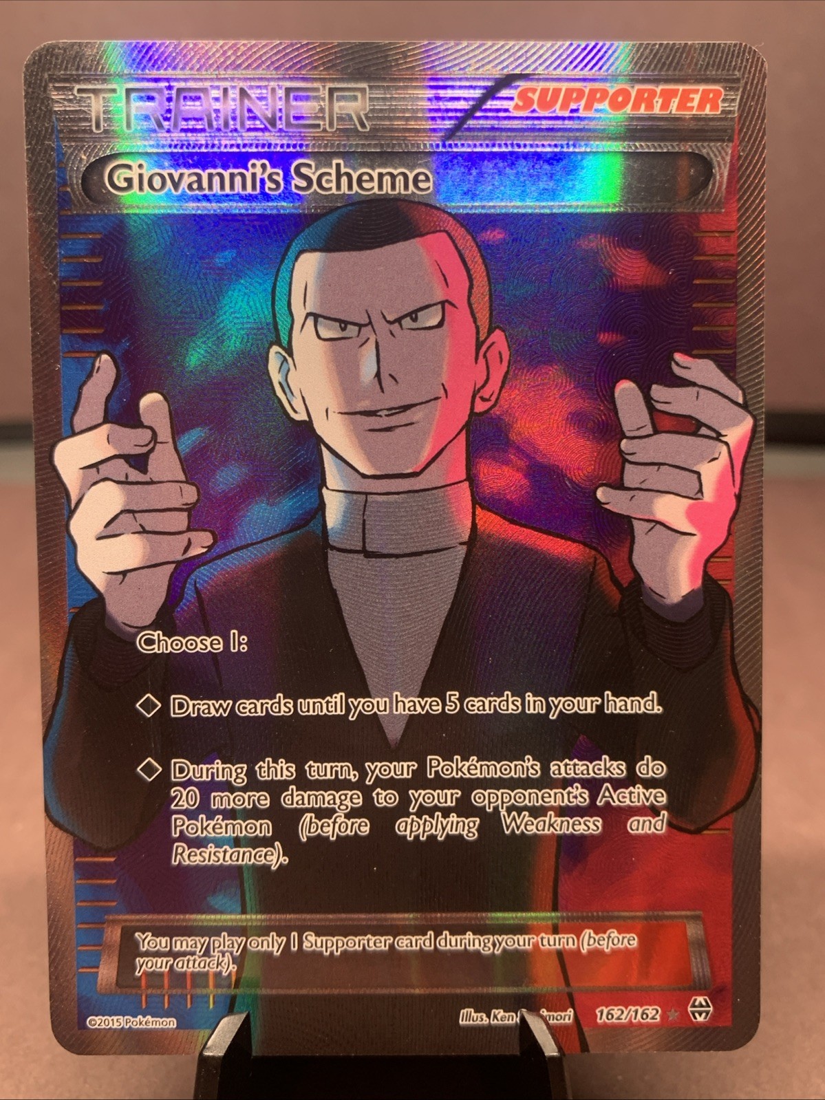 Pokemon TCG Giovanni's Scheme 162/162 XY Breakthrough Full Art Holo LP