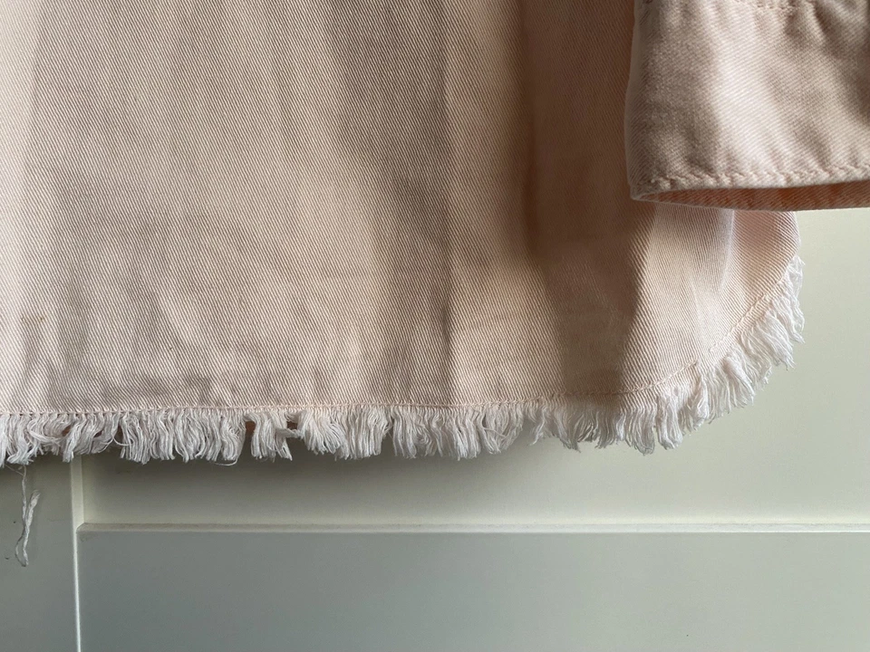 LOVELY PALE PINK FRAYED HEM DENIM SHIRT from NEW LOOK (Size 16)  - Image 3 of 3