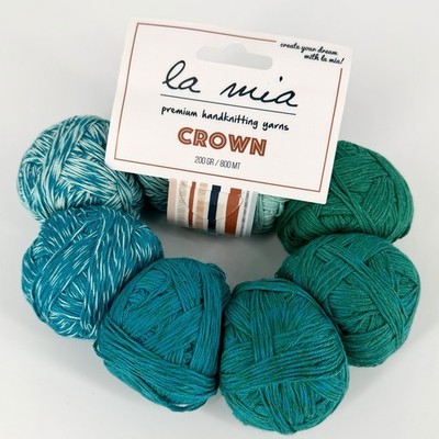 La Mia Crown Cotton Acrylic Turquoise Blue Gradient 50/50 Blend 2 Wt 874y