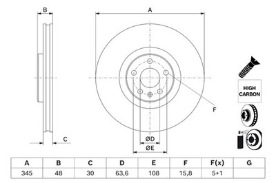 2 x BOSCH 0 986 479 J42 Bremsscheibe für VOLVO