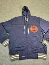 Franchise Club Auburn Tigers Quilted Zip Hoodie Jacket Large Navy NCAA Licensed