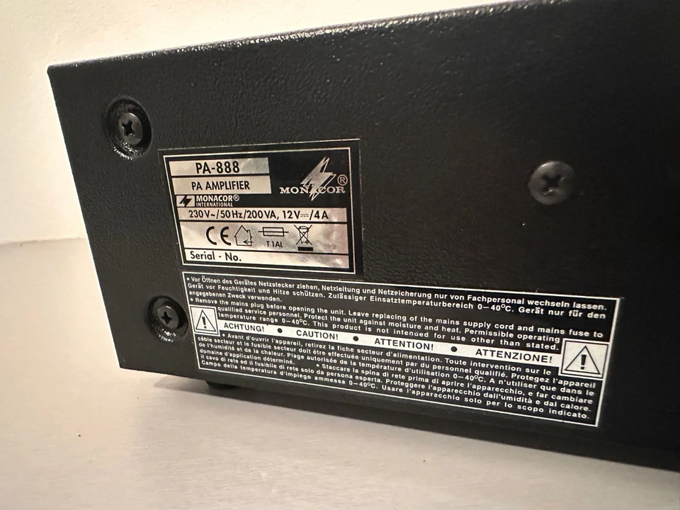 Monacor PA-888 ELA Verstärker 100W 100V Lautsprecher& Mikrofon Profi Beschallung - Bild 3 von 4