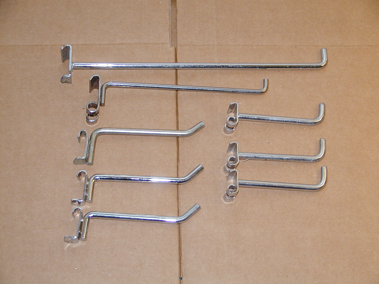 Heavy Duty Grid Wall Chrome Steel Hook Lot of 8 Gridwall Hooks 964