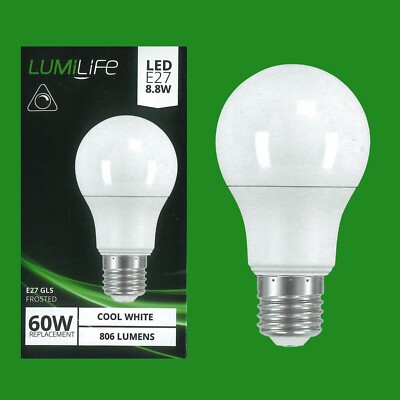 8x 8,8W Dimmbare LED GLS A60 4000k Kaltweiß, ES E27 Glühbirnen Lampe Instant