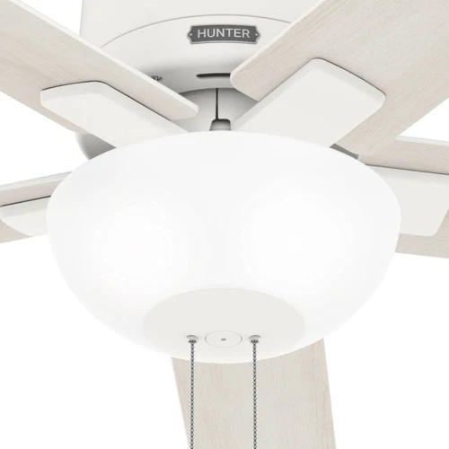 Hunter 44 inch Fitzgerald Matte White Low Profile Ceiling Fan with LED Light Kit - Picture 8 of 12