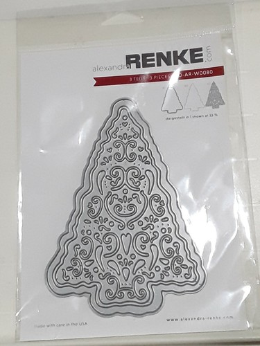 Renke Christmas Tree Metal Die 3 dies largest 3.6 x 5.1 inches NIP - 第 1/8 張圖片
