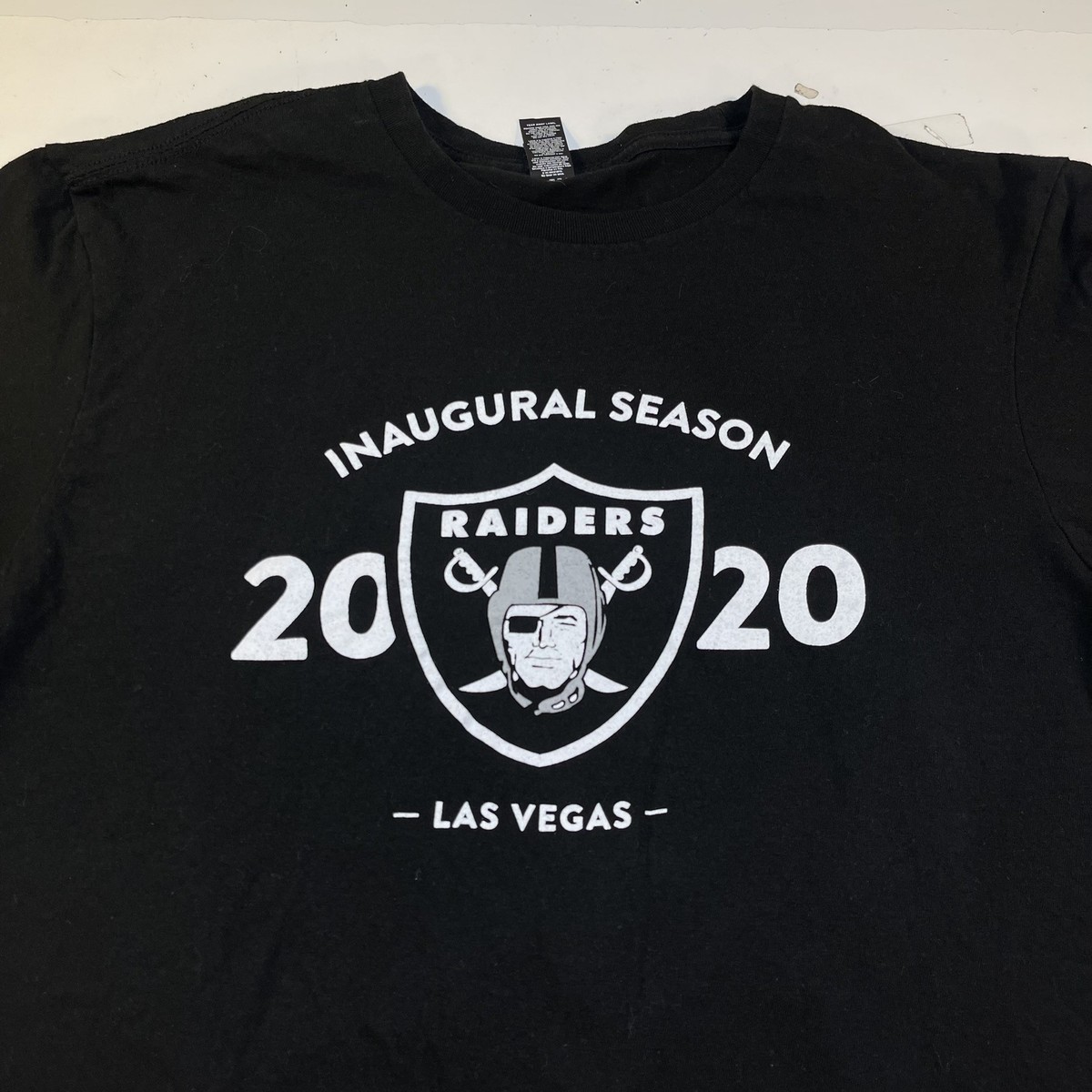 LAS VEGAS RAIDER NFL FOOTBALL 2020 INAUGURAL SEASON TEE T SHIRT Mens L Black
