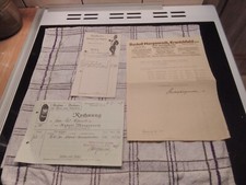 3 ALTE RECHNUNGEN KRANICHFELD WÄSCHEREI-KOHLENHANDEL-TABAK ZIGARETTEN