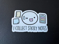 I Collect Sticky Notes Sticker - CoffeeMonsterz Co the coffeemonsterzco TCMC
