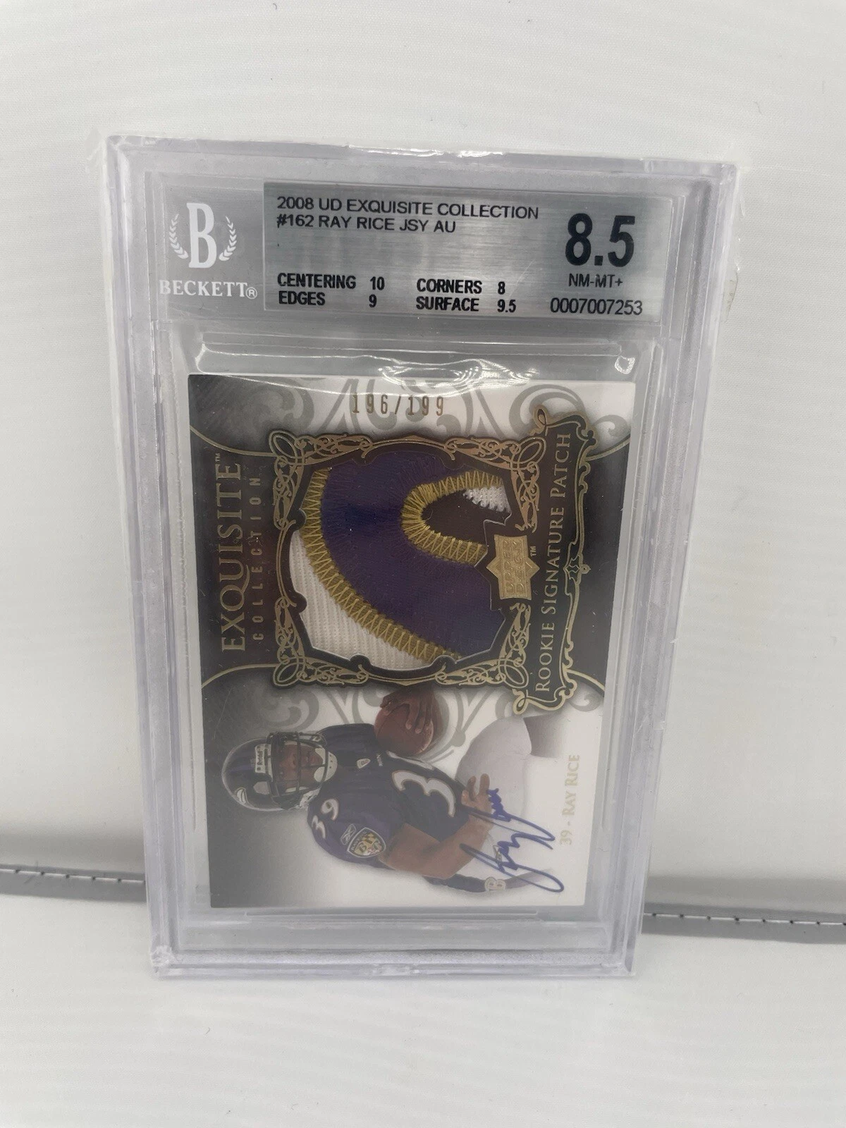 Ray Rice UD Exquisite Collection #162 Autograph Patch