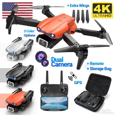 HANKS MINERALS Drone X Pro Quadcopter 2025 5G 4K GPS HD Dual Camera WiFi FPV Foldable RC