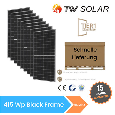 TW Solar 36x Solarmodul 415Wp PV Solaranlage Photovoltaik Black Frame BalkonKraf