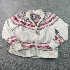 Tiara International Women's Large Knit Sweater Full Zip Winter Ramie Blend