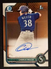 2022 Bowman Chrome Charlie Welch 1st Prospect Rookie Auto Mariners NR-MINT++