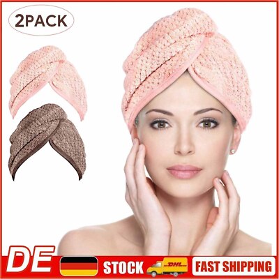 2x Premium Haarturban - schnelltrocknend - Haar Handtuch - Turban für die Haare
