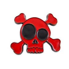Poison Skeleton Pirate Red Skull Cross Bones Enamel Metal Fashion Belt Buckle