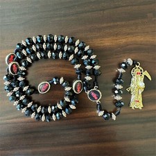✝️ Collana Santa Muerte Stile Rosario | Protezione Mistica Uomo Donna ✝️