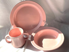 RARE VINTAGE 2000 TIFFANY  CO PINK CHILDS YOUTH PLATE CUP BOWL SET - FREE SHIP